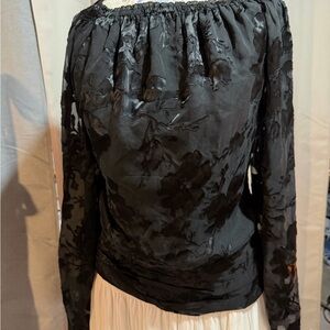 Burnout Black Floral Women's Top